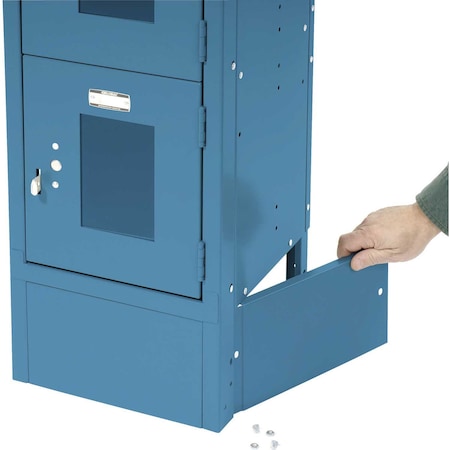 Global Industrial Left And Right End Base For 12inD X 6inH Locker, Blue 652082BL